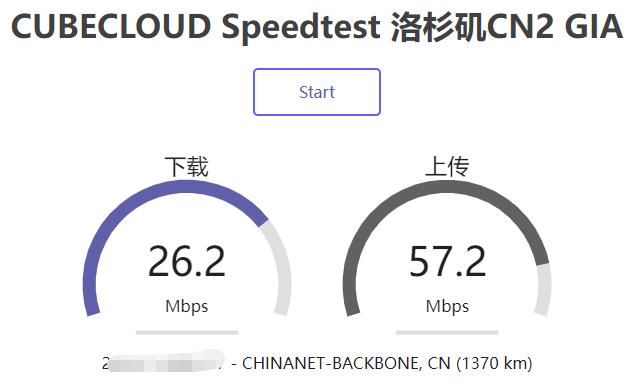 CUBECLOUD美国VPS上传和下载速度